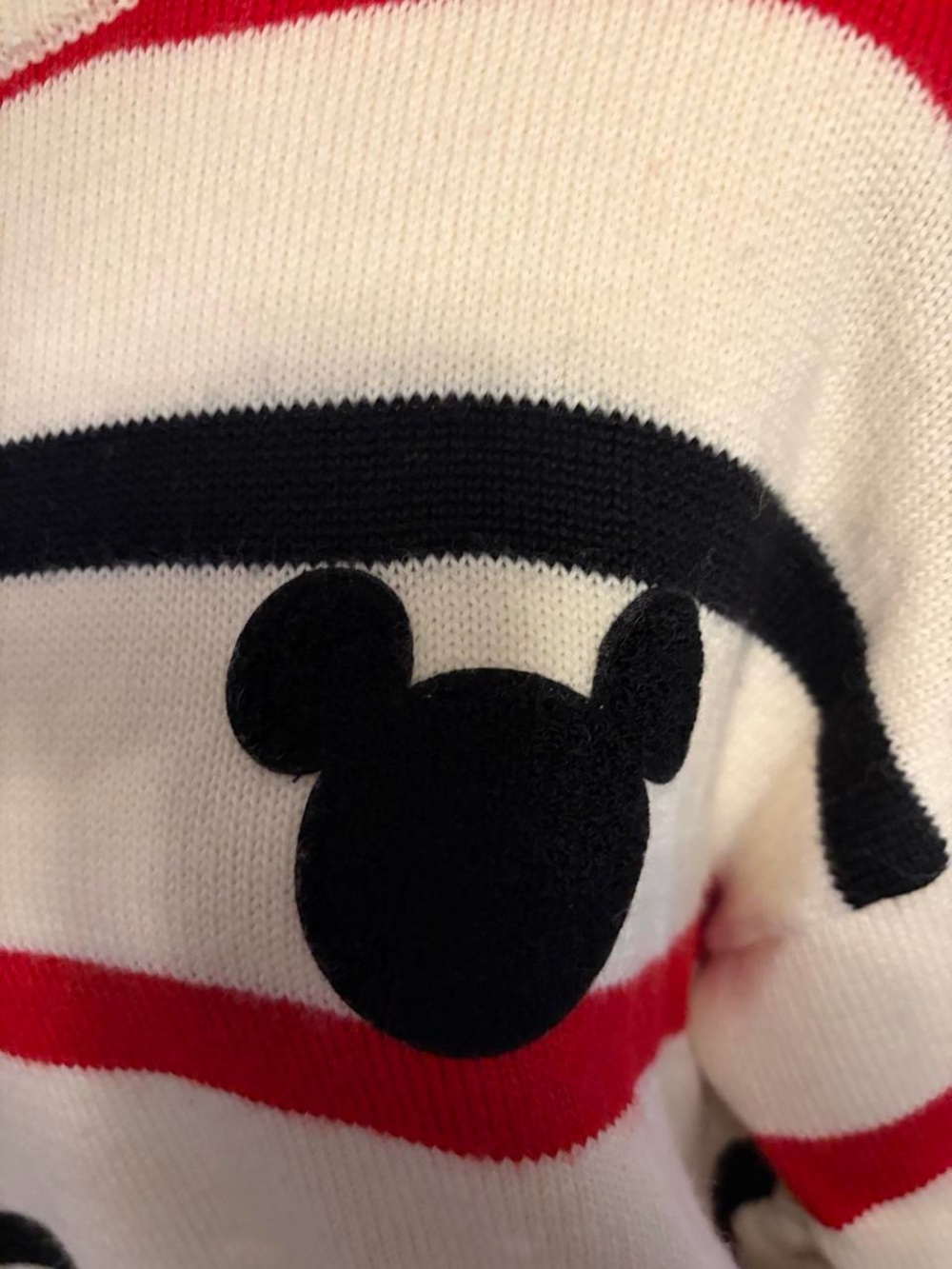 Forever 21 Ivory Crewneck Sweater with Red and Black Stripes - Picture 3 of 4